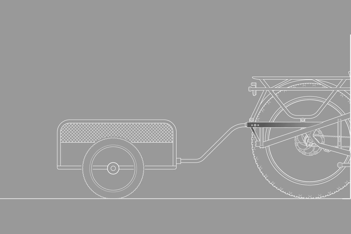 Interface pour remorque sur le châssis du vélo électrique Tern Orox